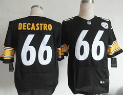 Men's Pittsburgh Steelers #66 David DeCastro Black Nik  Elite Jersey