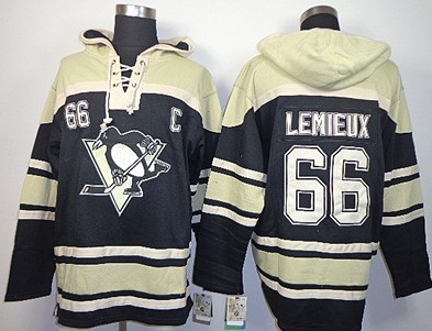 Pittsburgh Penguins #66 Mario Lemieux Black Old Time Hockey hoodies