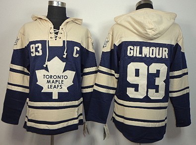 Toronto Maple Leafs #93 Doug Gilmour Navy Blue Old Time Hockey hoodies