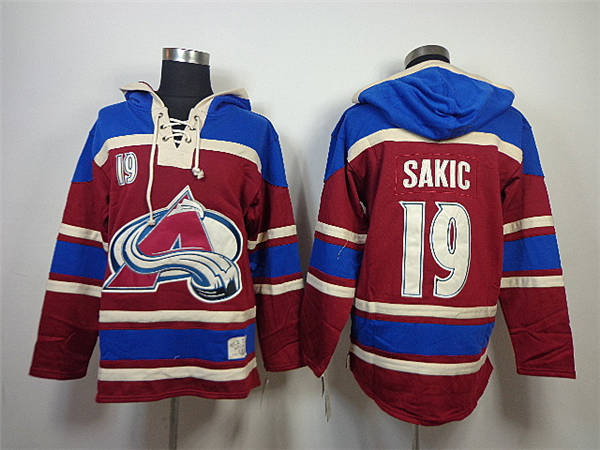 Colorado Avalanche #19 Joe Sakic  Red Old Time Hockey hoodies
