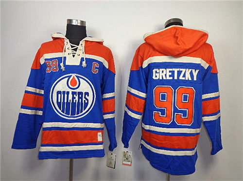 Edmonton Oilers #99 Wayne Gretzky Blue Old Time Hockey hoodies