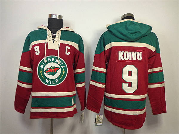 Minnesota Wild #9 Mikko Koivu Red Old Time Hockey hoodies