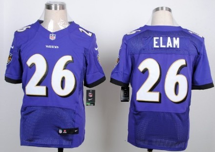 Men's Baltimore Ravens #26 Matt Elam Purple Nik Elite Jersey