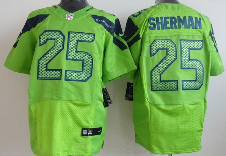 Men's Seattle Seahawks #25 Richard Sherman Green Nike Elite Jersey