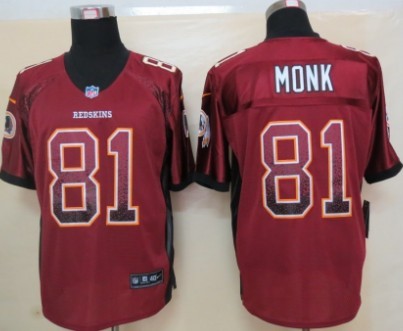 Men's Washington Redskins #81 Art Monk 2013 Nike Drift Fashion Red Elite Jersey
