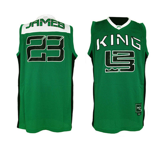 Nike Air King #23 Lebron James High School Green Jersey