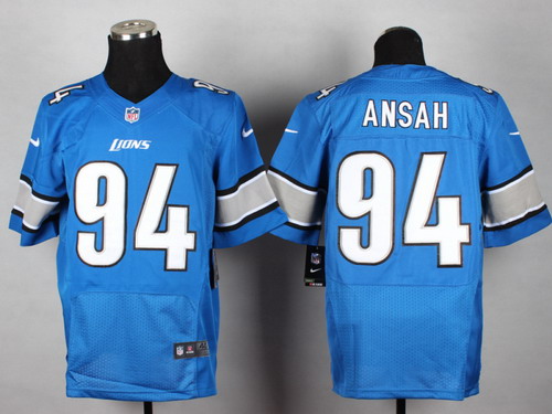 Men's Detroit Lions #94 Ezekiel Ansah Light Blue Nik Elite Jersey