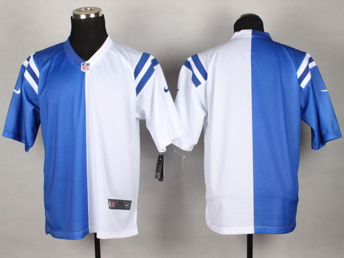 Men's Indianapolis Colts Blank Blue White Nik Split Elite Jersey