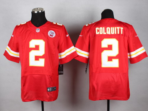 Men's Kansas City Chiefs #2 Dustin Colquitt Red Nik Elite Jersey