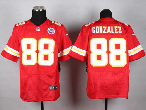 Men's Kansas City Chiefs #88 Tony Gonzalez Red Nik Elite Jersey