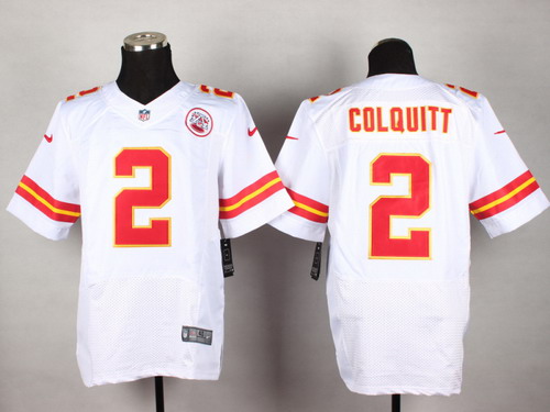 Men's Kansas City Chiefs #2 Dustin Colquitt White Nik Elite Jersey