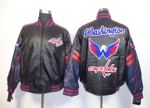 NHL Washington Capitals Team Leather Coat-Black