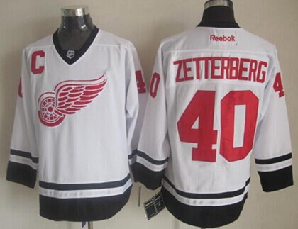 Men's Detroit Red Wings #40 Henrik Zetterberg 2014 White Jersey