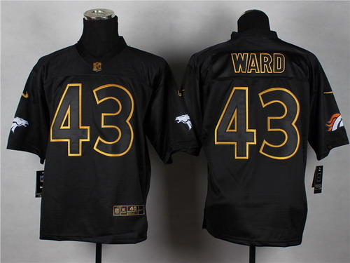 Men's Denver Broncos #43 T.J. Ward 2014 PRO Gold Lettering Nike Fashion Jerseys
