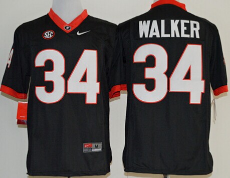 Men's Georgia Bulldogs #34 Herschel Walker 2013 Black Limited Jersey