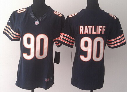 Women's Chicago Bears #90 Jeremiah Ratliff Blue Nik Limited  Jersey