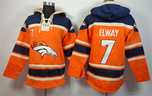 NFLPLAYERS Denver Broncos #7 John Elway Orange Hoody Orange Hoody