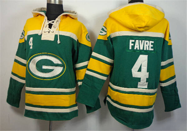 NFLPLAYERS Green Bay Packers #4 Brett Favre Green Hoody