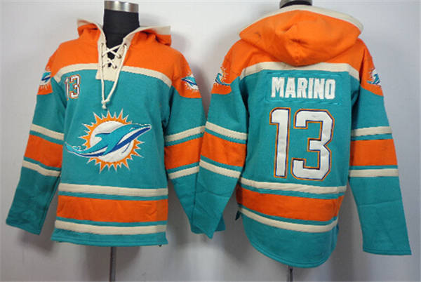 NFLPLAYERS Miami Dolphins #13 Dan Marino Green Hoody