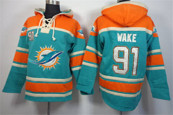 NFLPLAYERS Miami Dolphins #91 Cameron Wake Green Hoody