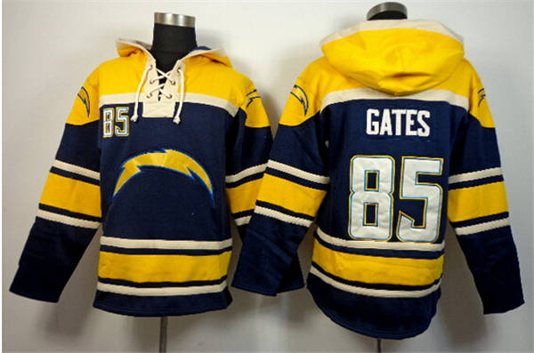 NFLPLAYERS San Diego Chargers #85 Antonio Gates Navy Blue Hoody