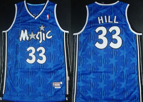 Men's Orlando Magic #33 Grant Hill Blue All-Star Swingman Throwback Jersey