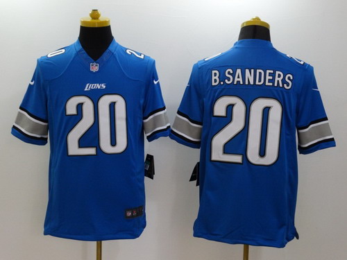 Men's Detroit Lions #20 Barry Sanders Light Blue Nike Elite Jersey