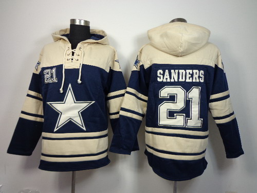 NFLPLAYERS Dallas Cowboys #21 Deion Sanders Blue Hoody