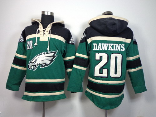 NFLPLAYERS Philadelphia Eagles #20 Brian Dawkins Green Hoody