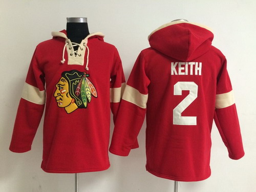 Old Time Hockey Chicago Blackhawks #2 Duncan Keith Pullover Hoody -2014 Red