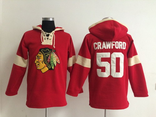 Old Time Hockey Chicago Blackhawks #50 Corey Crawford Pullover Hoody -2014 Red