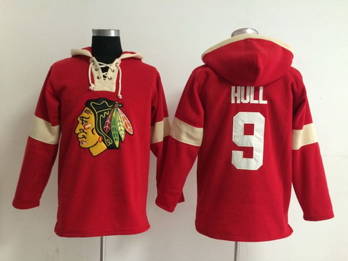 Old Time Hockey Chicago Blackhawks #9 Bobby Hull Pullover Hoody -2014 Red