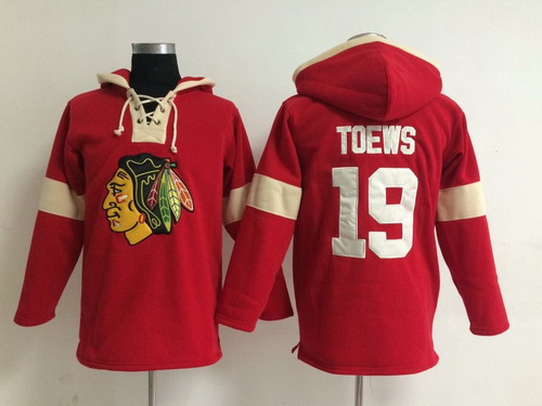 Old Time Hockey Chicago Blackhawks #19 Jonathan Toews Pullover Hoody -2014 Red