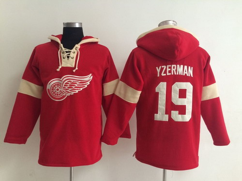 Old Time Hockey Detroit Red Wings #19 Steve Yzerman Pullover Hoody -2014 Red