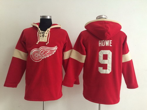 Old Time Hockey Detroit Red Wings #9 Gordie Howe Pullover Hoody -2014 Red