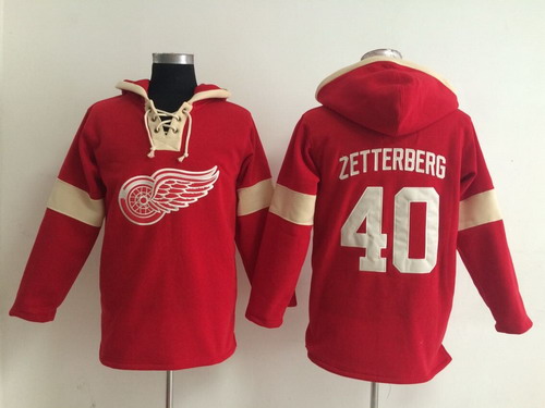 Old Time Hockey Detroit Red Wings #40 Henrik Zetterberg Pullover Hoody -2014 Red