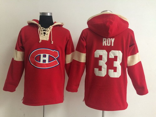 Old Time Hockey Montreal Canadiens #33 Patrick Roy Pullover Hoody -2014 Red