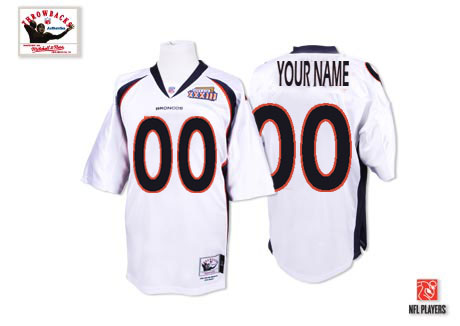 Cheap Denver Broncos Customized White Throwback Men Jerseys