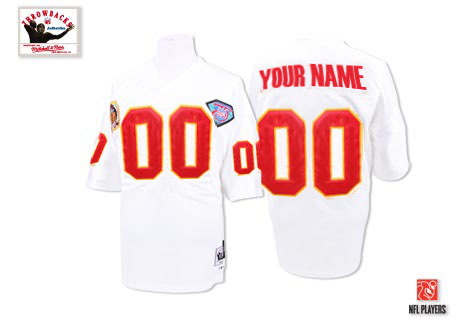 Cheap Kansas City Chiefs Customized White Throwback With 75th Patch Men Jerseys