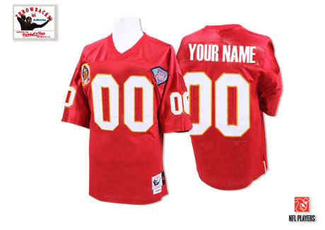 Cheap Kansas City Chiefs Customized Red Throwback With 75th Patch Men Jerseys