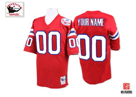 Cheap New England Patriots Customized Red Throwback With 50th Patch Men Jerseys