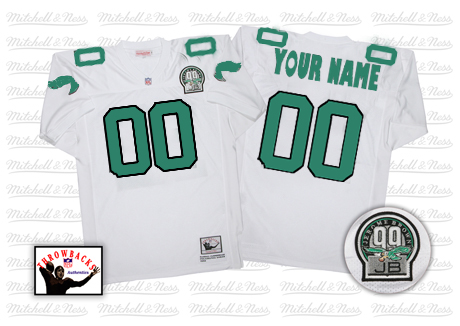 Cheap Philadelphia Eagles Customized White Throwback With 99th Patch Men Jerseys Wholesale