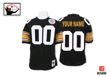 Cheap Pittsburgh Steelers Customized Black Throwback Men Jerseys