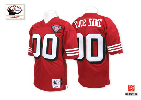 Cheap San Francisco 49ers Customized Red Throwback With 75th Patch Men Jerseys