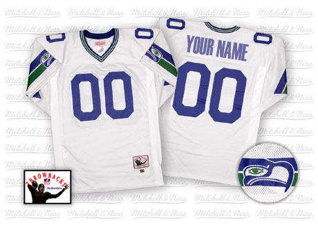 Cheap Seattle Seahawks Customized White Throwback Men Jerseys