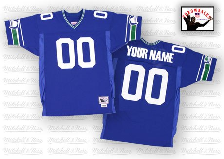 Cheap Seattle Seahawks Customized Blue Throwback Men Jerseys