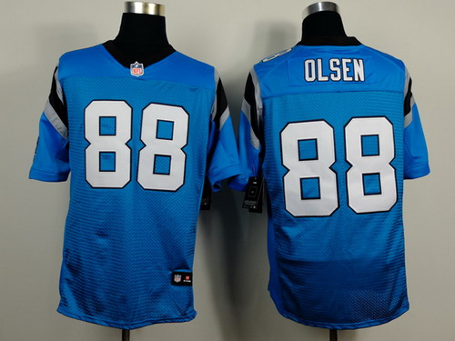 Men's Carolina Panthers #88 Greg Olsen Light Blue Nik Elite Jersey