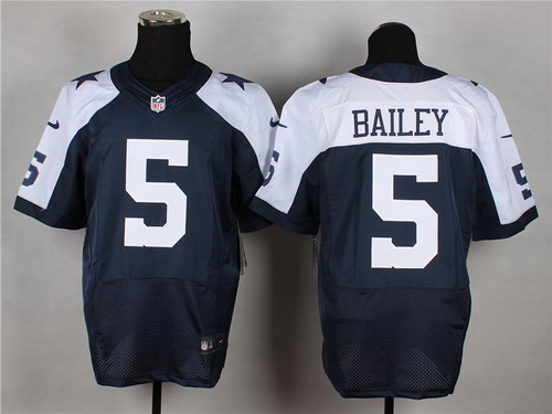 Men's Dallas Cowboys #5 Dan Bailey Blue Thanksgiving Nik Elite Jersey