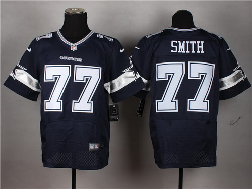 Men's Dallas Cowboys #77 Tyron Smith Blue Nik Elite Jersey