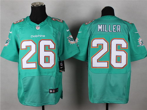 Men's Miami Dolphins #26 Lamar Miller 2013 Green Nik Elite Jersey